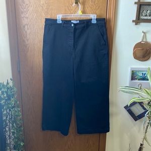 EVERLANE cropped wide leg pants trousers BLACK 16